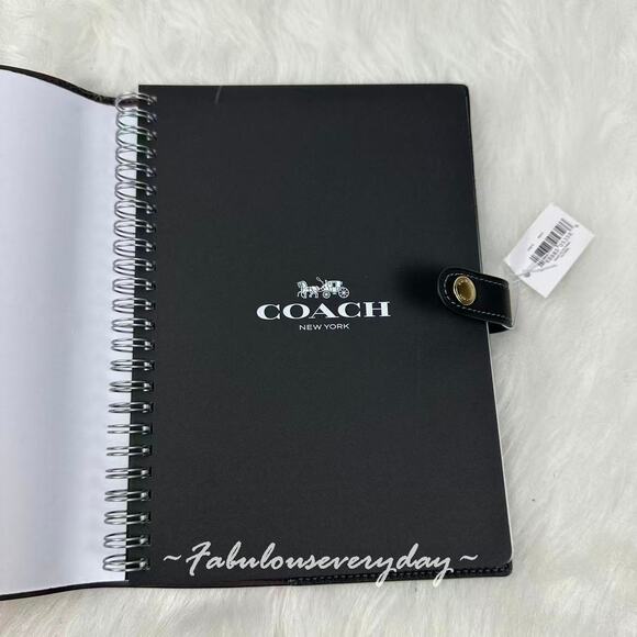 Coach Notebook With Black Cherry In Leather/Black Print CDB79 NWT - Picture 5 of 5